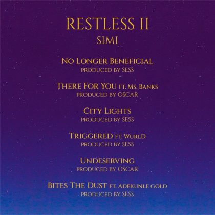 Simi – Restless II EP Tracklists